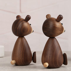 Nordic Black Walnut Bear Decor