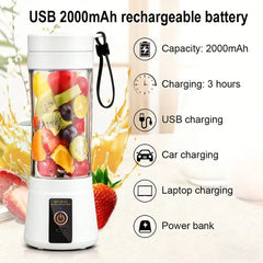 2 colors gorgeous Portable USB charging mini blender and juicer - 3 modes, digital display, 12 blades, 15 OZ, easy to clean, sui