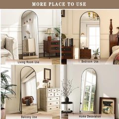 59x16 64x21 71x26 Black Arched Full-Length Mirror Free Standing Full Body Floor Mirror for Home Decor And Styling