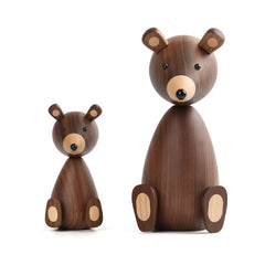 Nordic Black Walnut Bear Decor