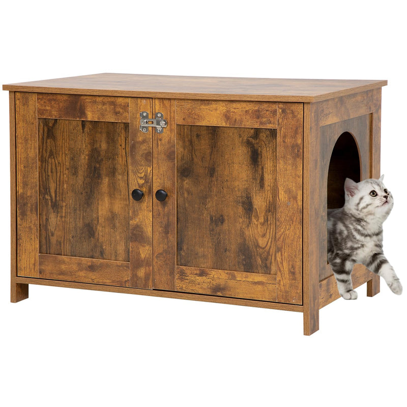 BestPet Cat Litter Box Wooden Furniture w/Removable Divider