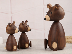 Nordic Black Walnut Bear Decor