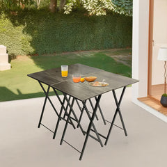5 Piece Folding TV Tray Table Set, Grey