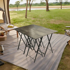 5 Piece Folding TV Tray Table Set, Grey
