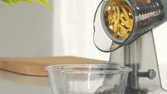 LMETJMA 3 in 1 Rotary Cheese Grater Versatile Manual Vegetable Slicer Peanut Nuts Grinder Cheese Vegetable Shredder Clear JT242